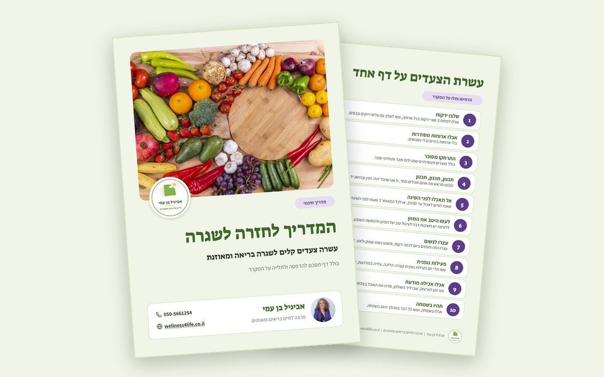 שער המדריך לחזרה לשגרה והדף המסכם לתלייה על המקרר